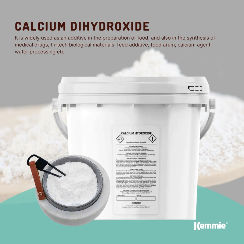 2.5kg Calcium Hydroxide Powder Tub Food Grade FCC Hydrated Slaked Pickling Lime - NuSea