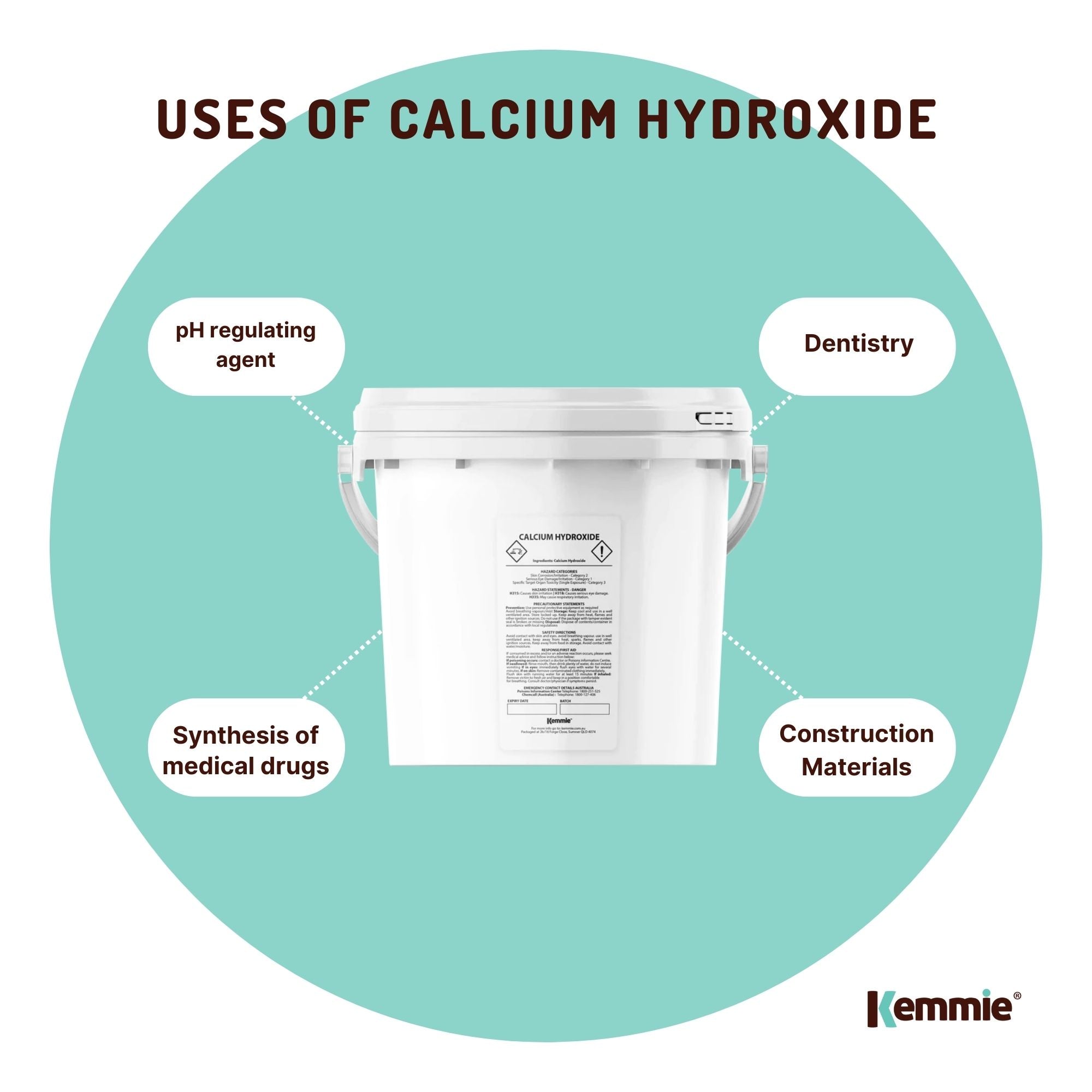 2.5kg Calcium Hydroxide Powder Tub Food Grade FCC Hydrated Slaked Pickling Lime - NuSea