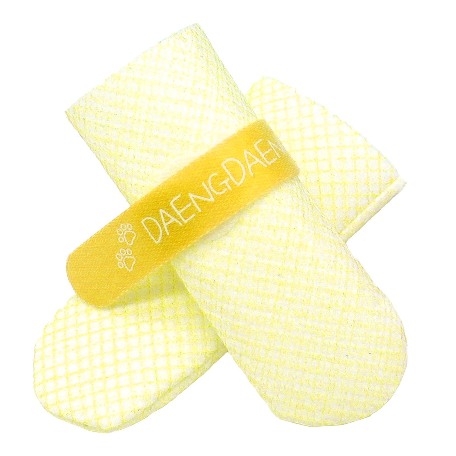 28pc X Dog Shoes Waterproof Disposable Boots Anti - Slip Pet Socks L YELLOW - NuSea