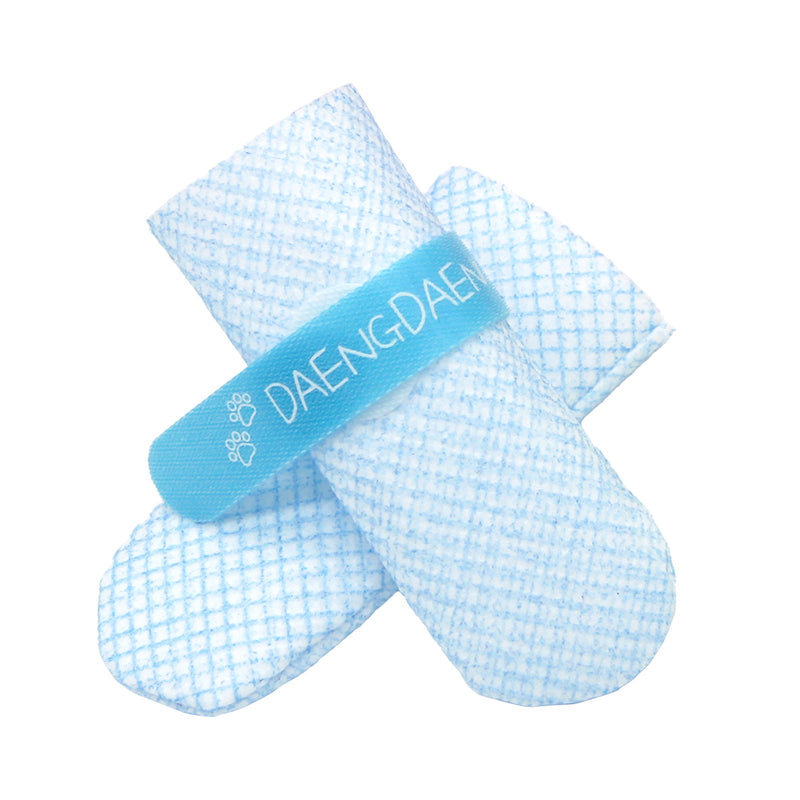 28pc X Dog Shoes Waterproof Disposable Boots Anti - Slip Pet Socks S BLUE - NuSea