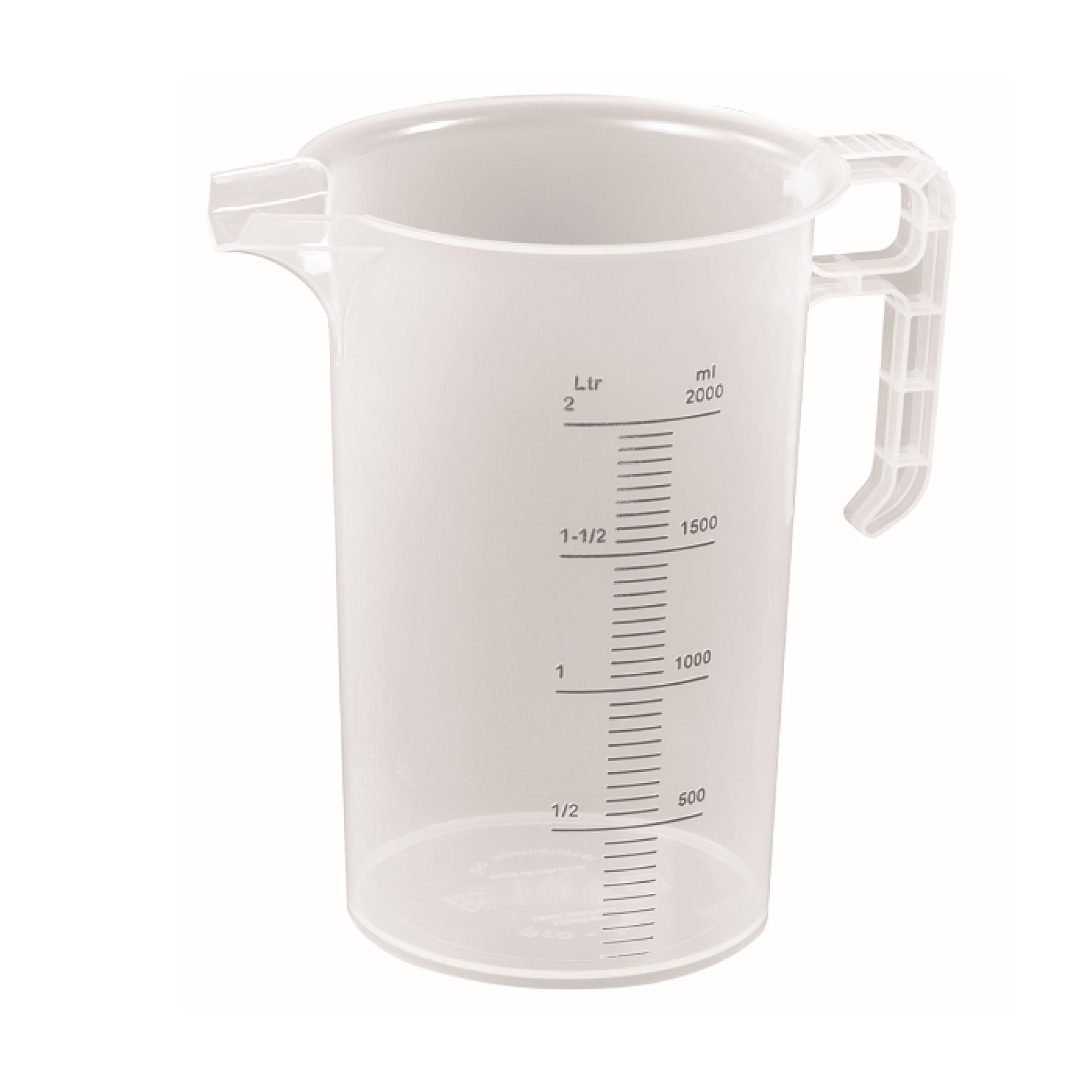 2L Measuring Jug Heavy Duty Clear Plastic Propylene Food Grade BPA 5 Pro - Jug - NuSea