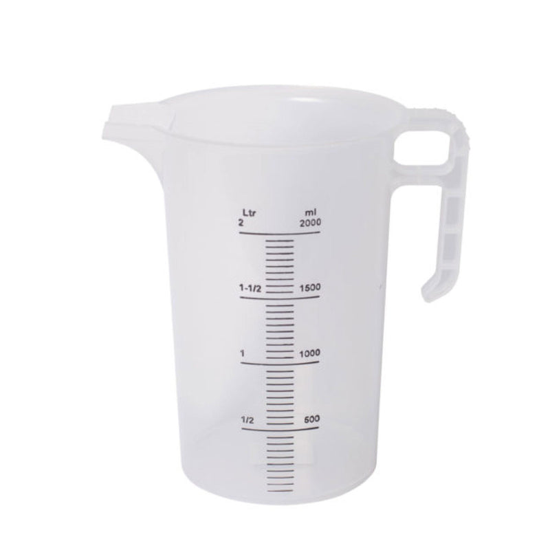 2L Measuring Jug Heavy Duty Clear Plastic Propylene Food Grade BPA 5 Pro - Jug - NuSea