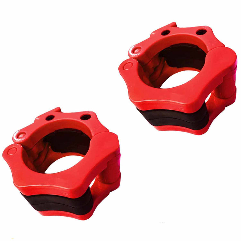 2Pcs 1in / 25mm Dumbbell Clamps Barbell Clamps Collars Clips Bar Plates Collar Clips Red - NuSea