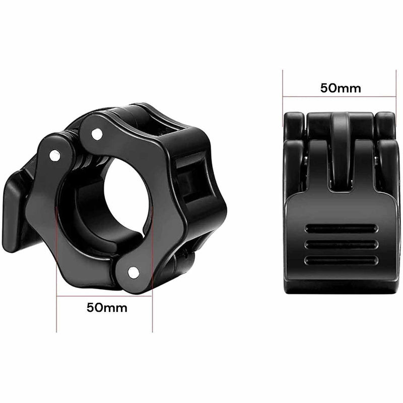2Pcs 2in / 50mm Olympic Dumbbell Clamps Barbell Clamps Collars Clips Bar Plates Collar Clips Black - NuSea