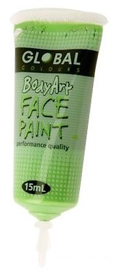 2x FACE PAINT IN TUBE 15ML - LIGHT GREEN - NuSea