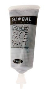 2x FACE PAINT IN TUBE 15ML - SILVER - NuSea