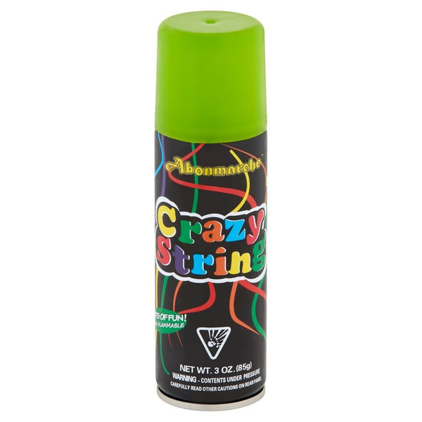 2x Green Crazy string Silly string Silly spray streamer Non - toxic formula - NuSea