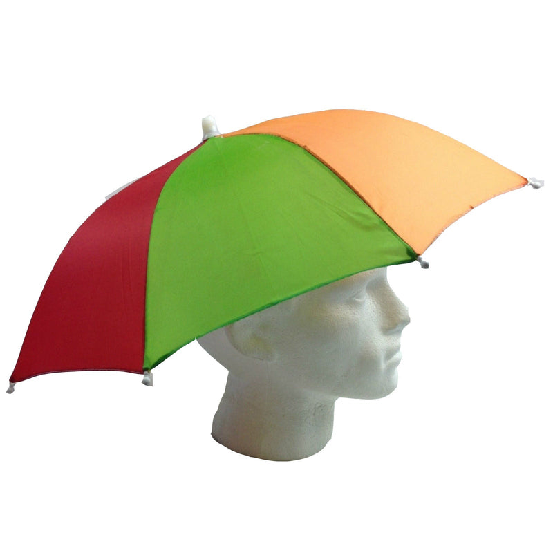 2x RAINBOW UMBRELLA HAT Rain Beach Sun Rain Cap Costume Camping Fishing Hunting - NuSea