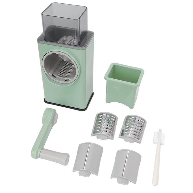 3 Interchangeable Blades Manual Rotary Vegetable and Cheese Grater - NuSea