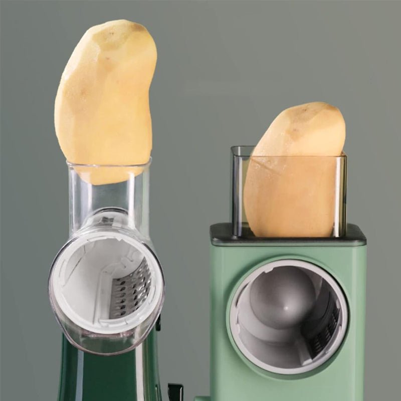 3 Interchangeable Blades Manual Rotary Vegetable and Cheese Grater - NuSea