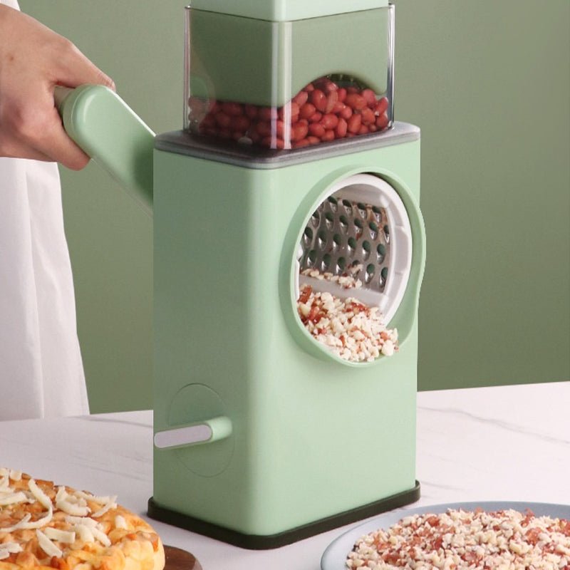 3 Interchangeable Blades Manual Rotary Vegetable and Cheese Grater - NuSea