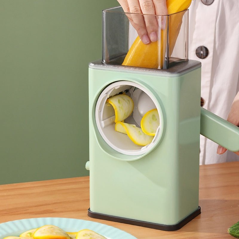 3 Interchangeable Blades Manual Rotary Vegetable and Cheese Grater - NuSea
