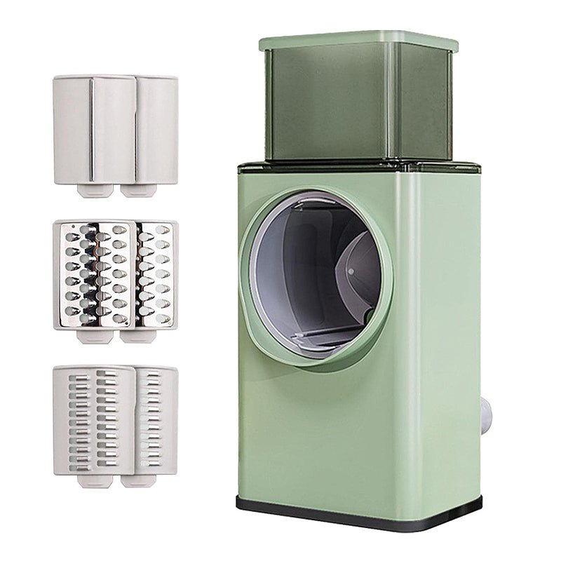 3 Interchangeable Blades Manual Rotary Vegetable and Cheese Grater - NuSea