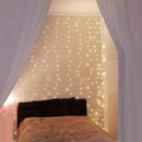300 LEDs Window Curtain Fairy Lights 8 Modes and Remote Control for Bedroom (Warm White, 300 x 300cm) - NuSea