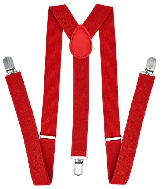 35mm WIDE SUSPENDERS Mens Adjustable Braces Clip On Trouser Elastic Y - Back - Red - NuSea