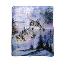 375gsm 1 Ply 3D Print Faux Mink Blanket Queen 200x240 cm Winter Wolf - NuSea