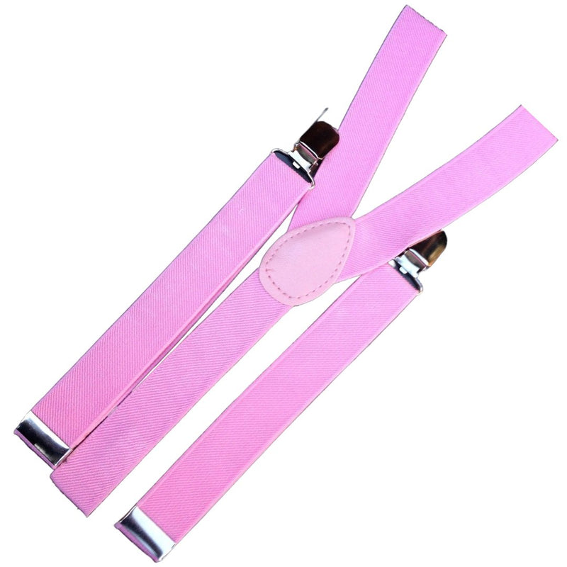 3x Mens Suspenders Braces Adjustable Strong Clip On Elastic Formal Wedding Slim - Lilac - NuSea