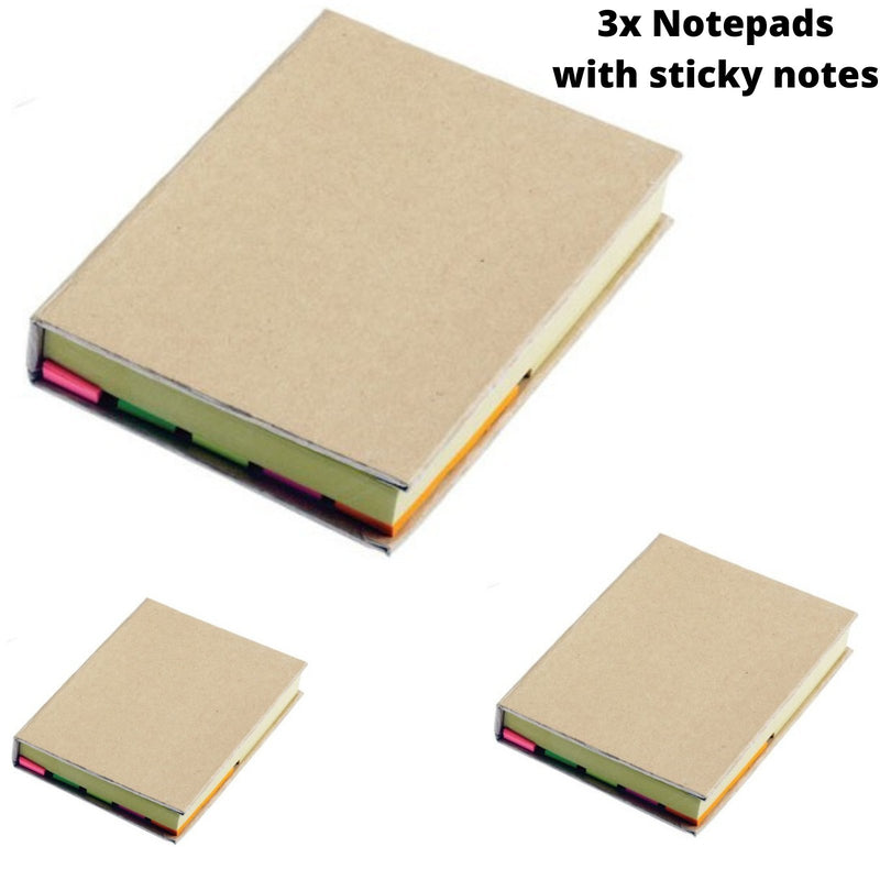 3x Post It Notebook Journal Sketchbook Pad Notepad Note Book - Beige - NuSea