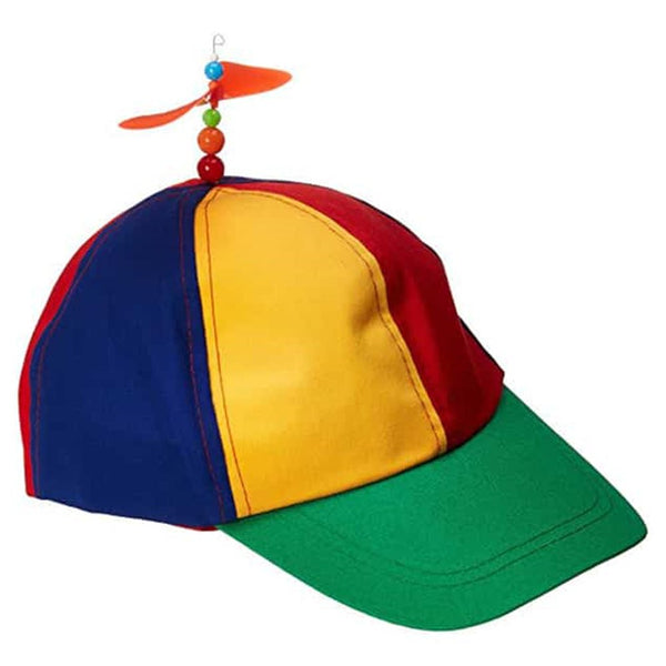 3x Propeller rainbow cap Helicopter Hat Clown Cap - NuSea