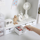 4 Pcs Set Stackable Desktop storage Box Drawer Transparent Plastic Stationery Cosmetic Organizer Box(Clear) - NuSea