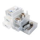 4 Pcs Set Stackable Desktop storage Box Drawer Transparent Plastic Stationery Cosmetic Organizer Box(Clear) - NuSea