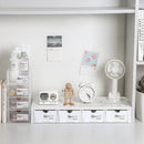 4 Pcs Set Stackable Desktop storage Box Drawer Transparent Plastic Stationery Cosmetic Organizer Box(Clear) - NuSea