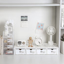 4 Pcs Set Stackable Desktop storage Box Drawer Transparent Plastic Stationery Cosmetic Organizer Box(Clear) - NuSea