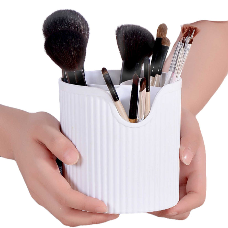 4 Slot Makeup Brush Organiser Bucket - Cosmetic Tool Storage Divider Tin - NuSea