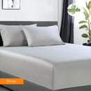 400 thread count bamboo cotton 1 fitted sheet with 2 pillowcases king single silver - NuSea