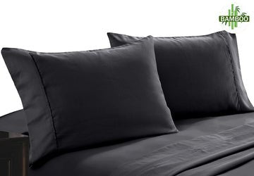 400 thread count bamboo cotton twin pack pillowcase charcoal - NuSea
