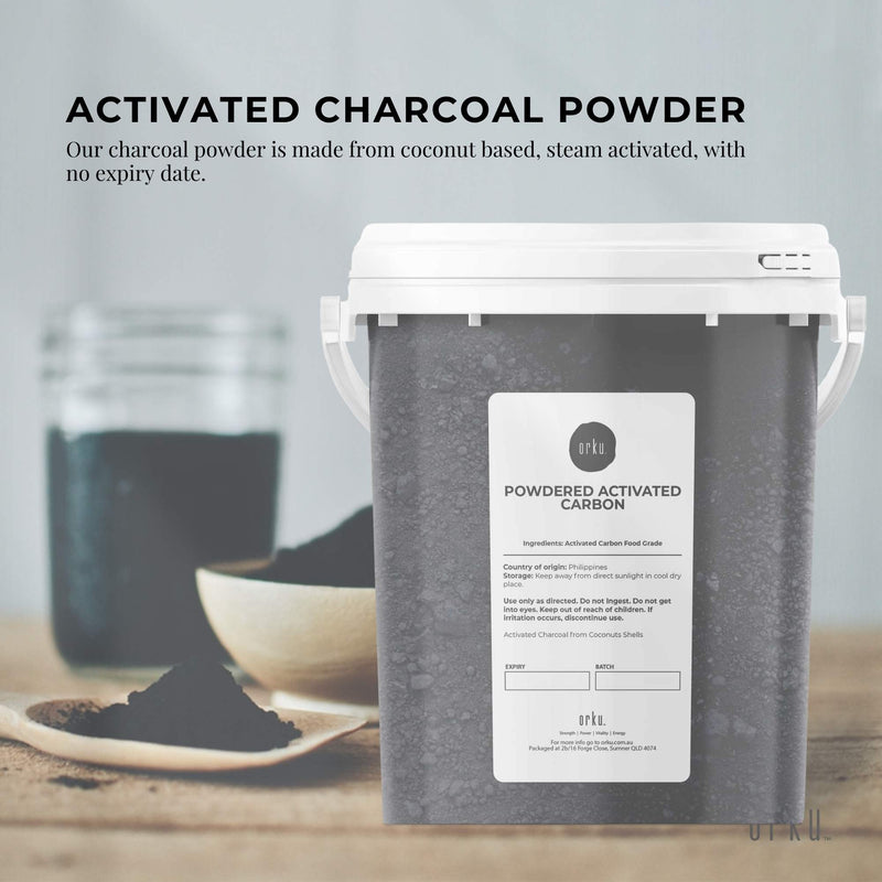 400g Activated Carbon Powder Coconut Charcoal Bucket - Teeth Whitening + Skin - NuSea