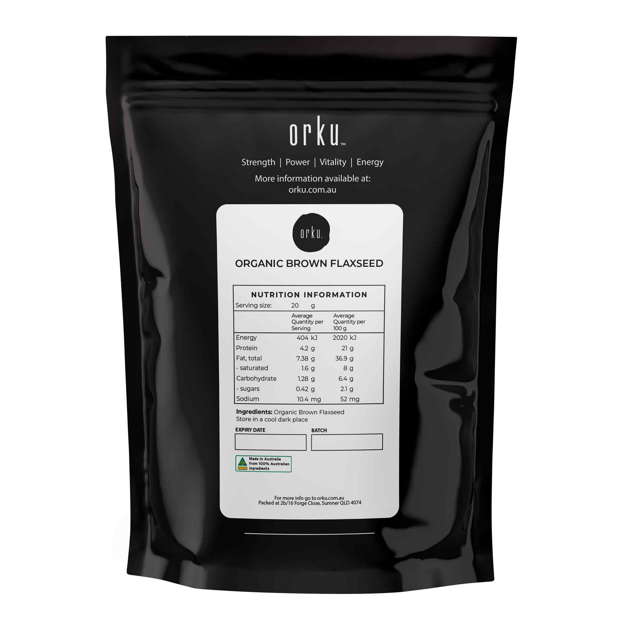 400g Organic Brown Linseed Flaxseed Whole Grain Flax Seed Non GMO Omega3 6 Fibre - NuSea