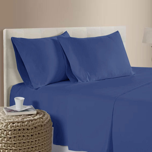400TC Bamboo Cotton Sheet Set Blue Queen - NuSea