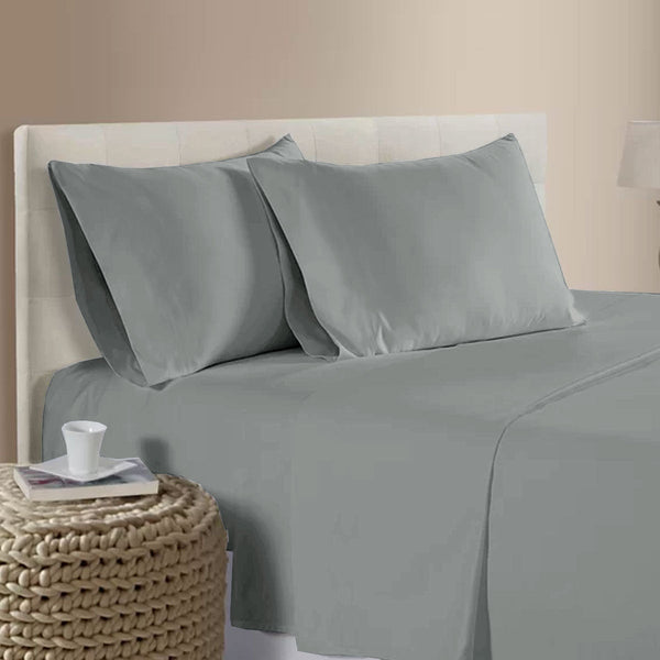 400TC Bamboo Cotton Sheet Set Grey Queen - NuSea