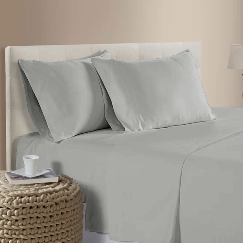 400TC Bamboo Cotton Sheet Set Silver Queen - NuSea