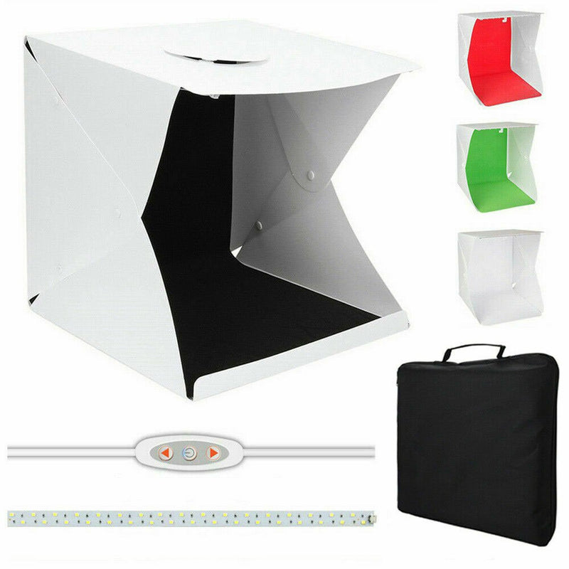 40CM Light Foldable Photo Studio Portable Mini Photography Box Led Kit Tent Cube - USB Plugged - in - NuSea