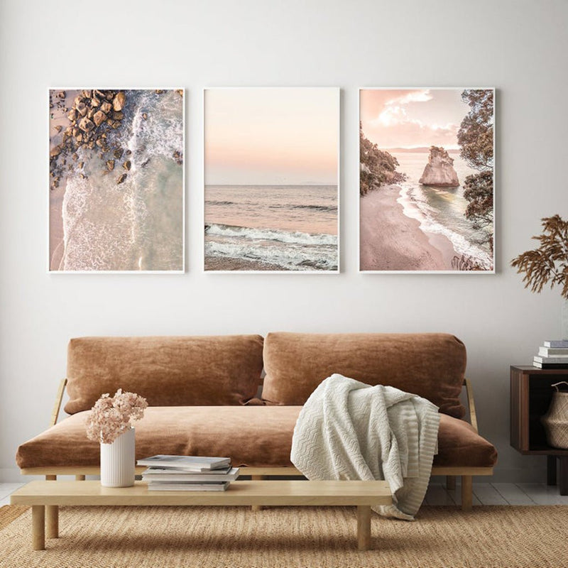 40cmx60cm Amazing Newzealand 3 Sets White Frame Canvas Wall Art - NuSea