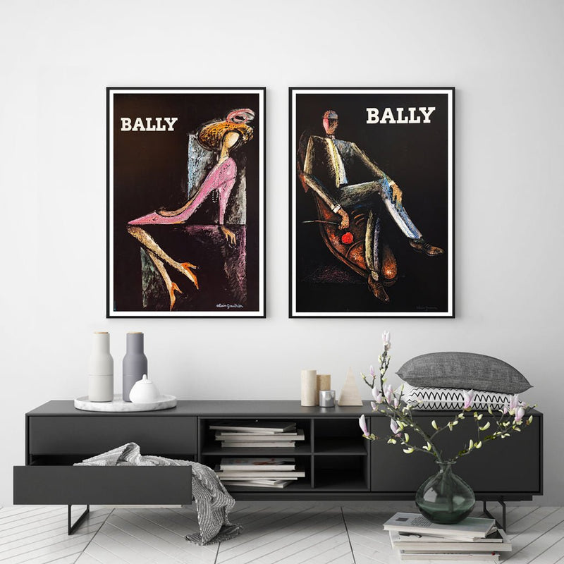 40cmx60cm Bally Man & Woman 2 Sets Black Frame Canvas Wall Art - NuSea