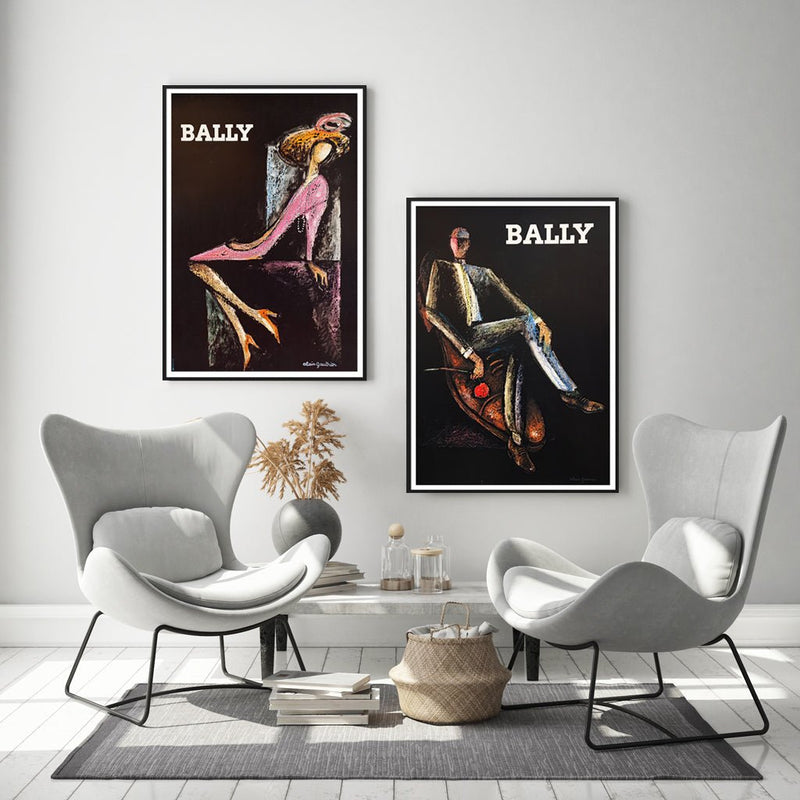 40cmx60cm Bally Man & Woman 2 Sets Black Frame Canvas Wall Art - NuSea