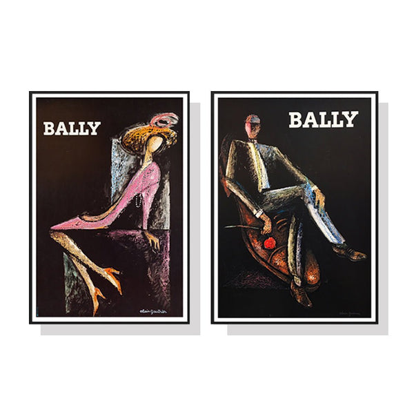 40cmx60cm Bally Man & Woman 2 Sets Black Frame Canvas Wall Art - NuSea