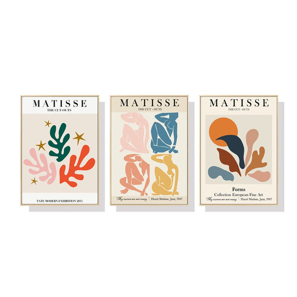 40cmx60cm Matisse Wall Art 3 Sets Wood Frame Canvas - NuSea