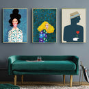 40cmx60cm Modern Figure 3 Sets Gold Frame Canvas Wall Art - NuSea