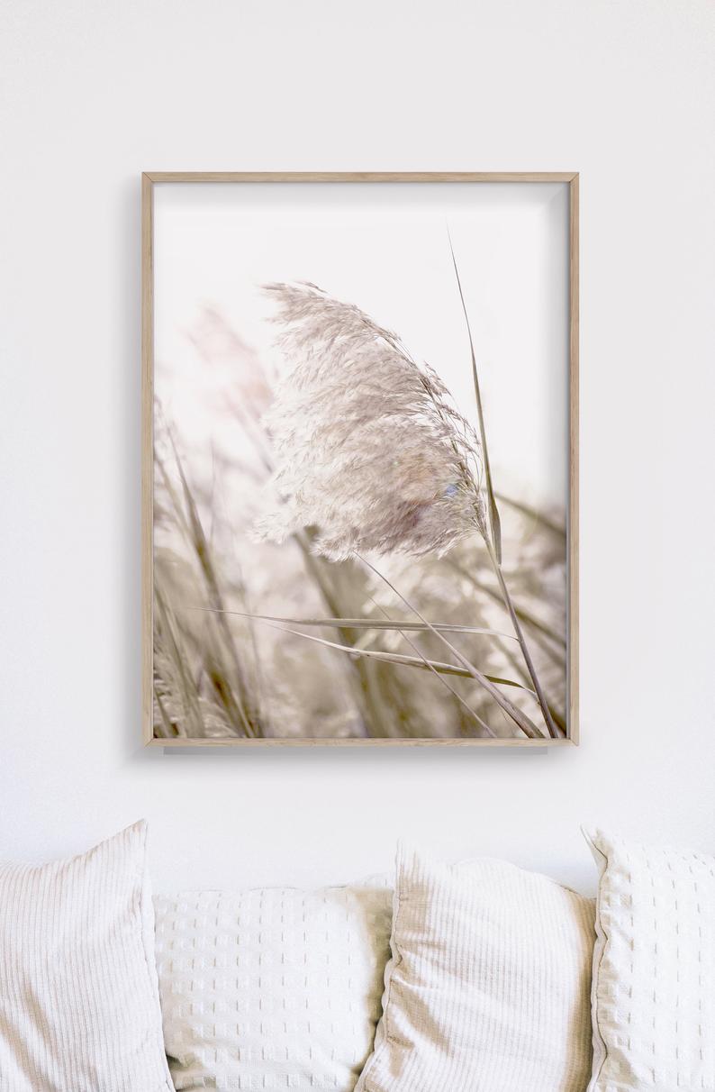 40cmx60cm Pampas Grass 2 Sets Wood Frame Canvas Wall Art - NuSea