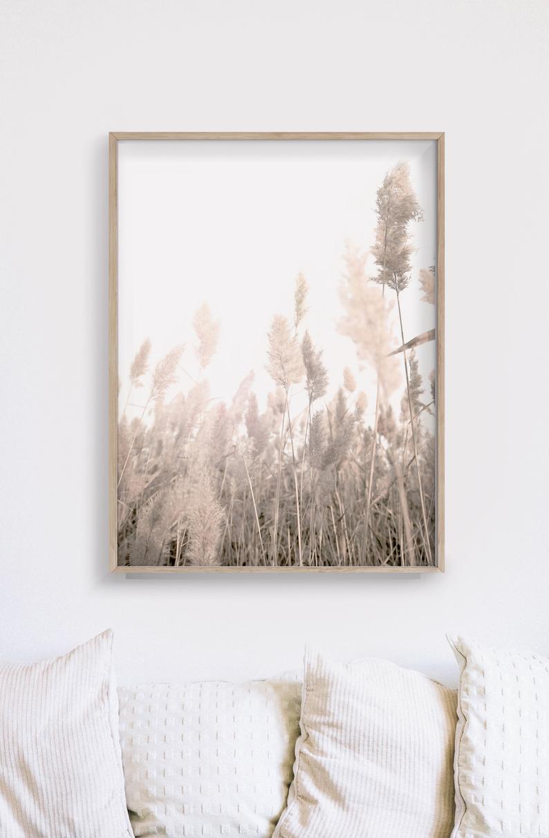 40cmx60cm Pampas Grass 2 Sets Wood Frame Canvas Wall Art - NuSea