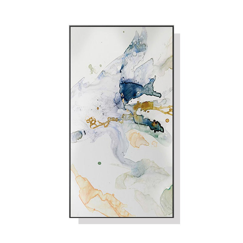 40cmx80cm Abstract Watercolour Style Black Frame Canvas Wall Art - NuSea