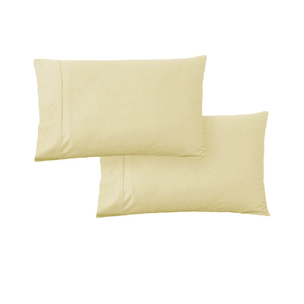 420TC Pair of Wrinkle Free No Flap Queen Pillowcases Pale Gold - NuSea