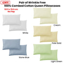 420TC Pair of Wrinkle Free No Flap Queen Pillowcases Pale Gold - NuSea