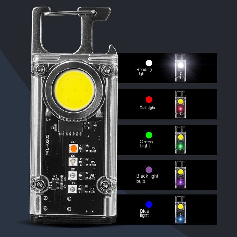 5 Color Light Keychain COB+LED Mini Flashlight - USB Charging - NuSea