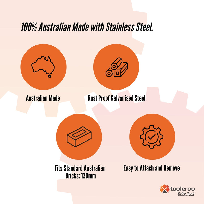 5 Pack 120mm (4.7") Brick Hooks - Wall Crab Clips Hangers For Pictures Plants - NuSea