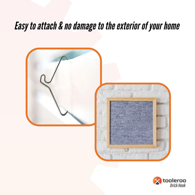 5 Pack 120mm (4.7") Brick Hooks - Wall Crab Clips Hangers For Pictures Plants - NuSea